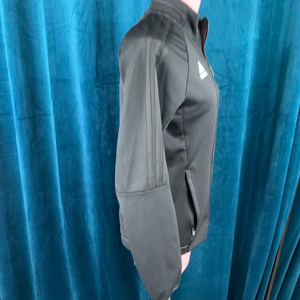 Adidas Boys Youth Full Zip Black Track Jacket - Picture 2 of 6